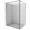 Mexen Kioto douchewand Walk-in 100 x 200 cm, zwart frame 8 mm, roze goud - 800-100-101-60-70