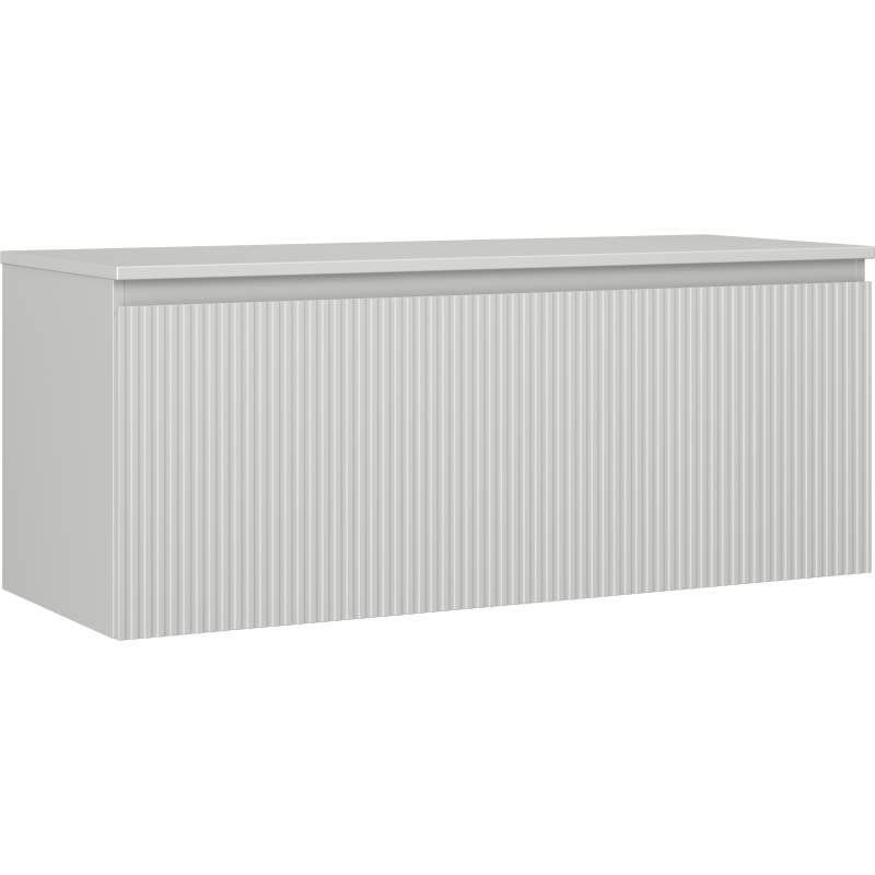 Mexen Rivel 120 cm omarica za umivalnikom z delovno ploščo, 1 predal, rebrasta, mat siva - 91A20-12047-1-BFC62