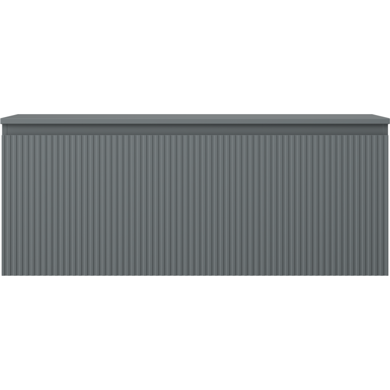 Mexen Rivel badkamerkastje onder de wastafel 120 cm met blad, 1 lade, geribbeld, mat grafiet - 91A20-12047-1-BFC66