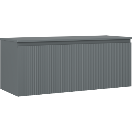 Mexen Rivel szafka łazienkowa podumywalkowa 120 cm z blatem, 1 szuflada, ryflowana , grafit mat - 91A20-12047-1-BFC66