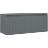 Mexen Rivel szafka łazienkowa podumywalkowa 120 cm z blatem, 1 szuflada, ryflowana , grafit mat - 91A20-12047-1-BFC66