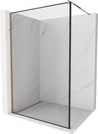 Mexen Kioto staklena pregrada za tuširanje Walk-in 120 x 200 cm, crni okvir 8 mm, ružičasto zlato - 800-120-101-60-70