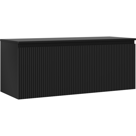 Mexen Rivel Schafschaf fir ënnert de Lavabo 120 cm mat Uewerfläch, 1 Tirang, riffeleg, schwaarz mat - 91A20-12047-1-BFC71