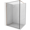 Mexen Kioto paroi de douche Walk-in 130 x 200 cm, cadre noir 8 mm, or rose - 800-130-101-60-70