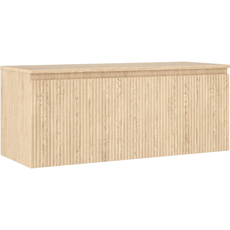 Mexen Rivel badkamerkast onder de wastafel 120 cm met blad, 1 lade, gegroefd, eik - 91A20-12047-1-BFC81