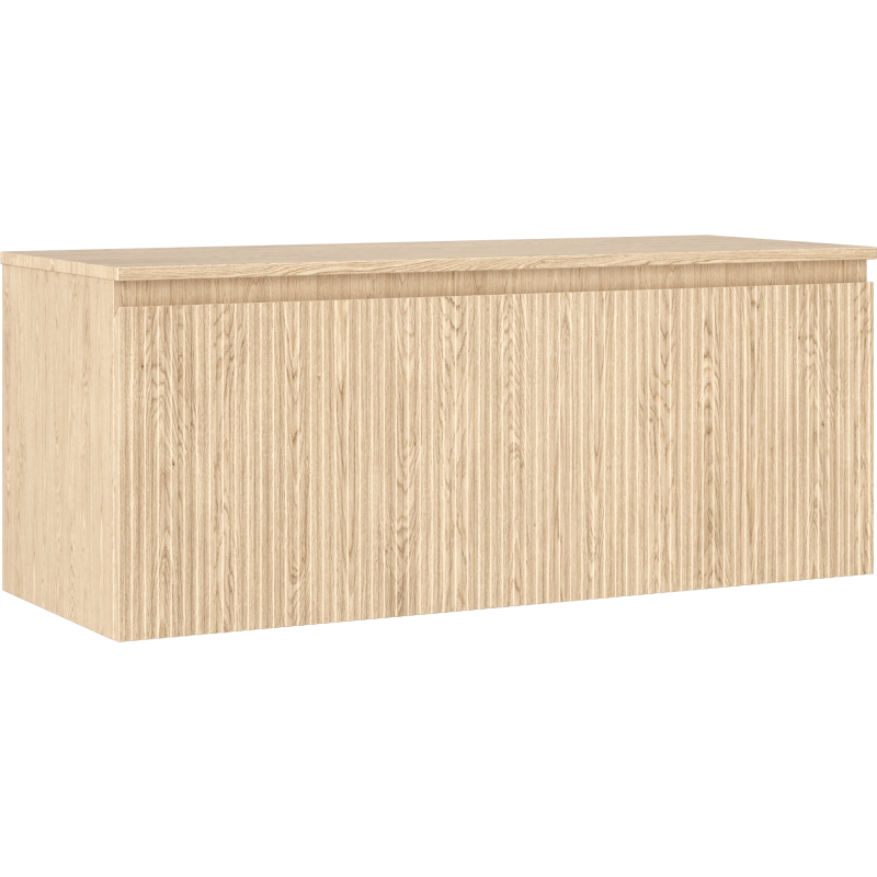 Mexen Rivel badkamerkast onder wastafel 120 cm met blad, 1 lade, geribbeld, eik - 91A20-12047-1-BFC81