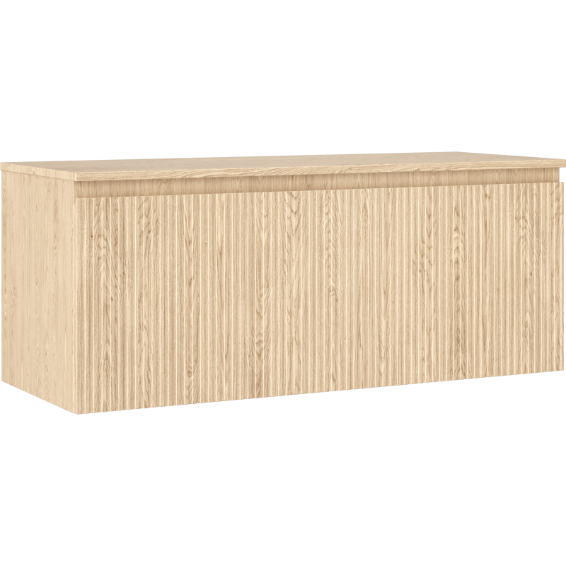 Mexen Rivel bathroom cabinet under sink 120 cm with countertop, 1 drawer, grooved, oak - 91A20-12047-1-BFC81