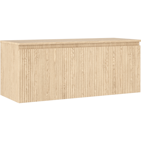 Mexen Rivel 120 cm Badezimmermöbel mit Arbeitsplatte, 1 Schublade, gerillt, Eiche - 91A20-12047-1-BFC81