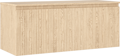 Mexen Rivel 120 cm Bathroom Cabinet with Countertop, 1 Drawer, Grooved, Oak - 91A20-12047-1-BFC81