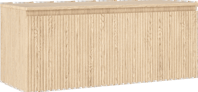 Mexen Rivel badkamerkast onder wastafel 120 cm met blad, 1 lade, geribbeld, eik - 91A20-12047-1-BFC81