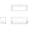 Mexen Rivel badkamerkast onder wastafel 120 cm met blad, 1 lade, geribbeld, eik - 91A20-12047-1-BFC81