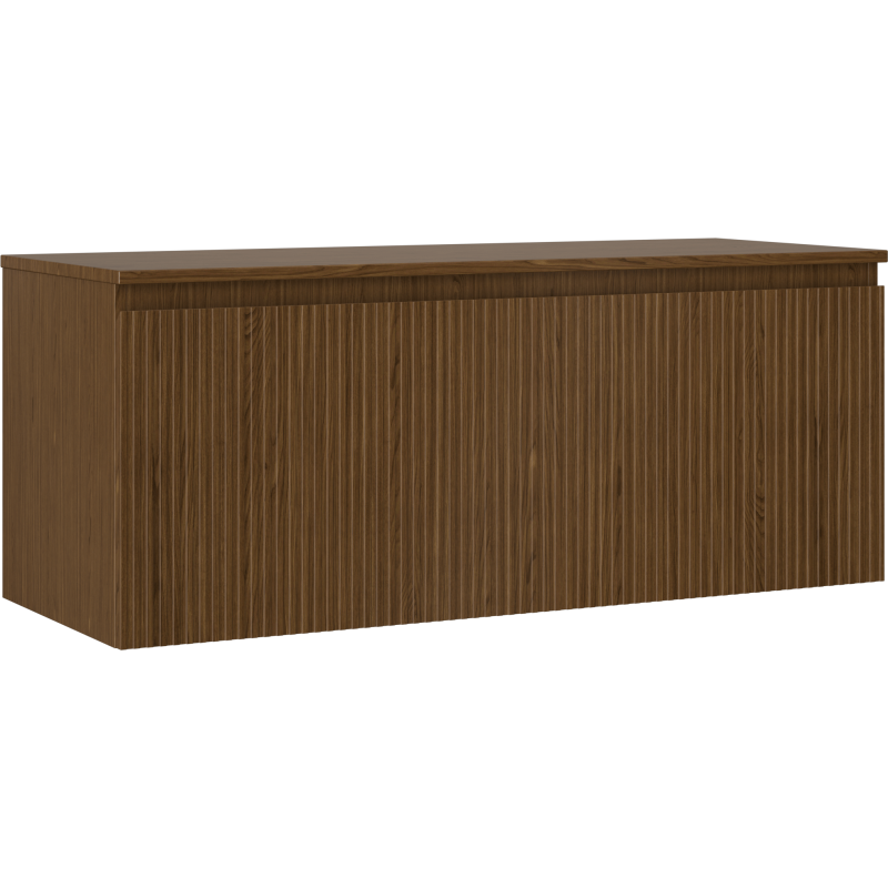 Mexen Rivel meuble de salle de bain sous-vasque 120 cm avec plateau, 1 tiroir, rainuré, noyer - 91A20-12047-1-BFC86