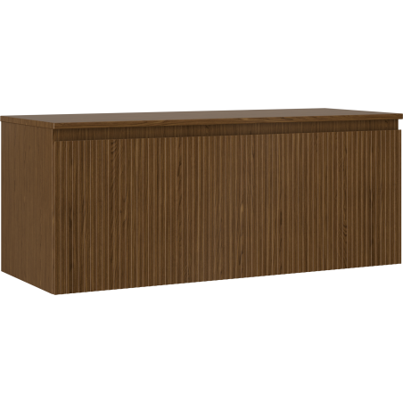 Mexen Rivel badkamerkast onder wastafel 120 cm met blad, 1 lade, geribbeld, walnoot - 91A20-12047-1-BFC86