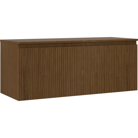 Mexen Rivel szafka łazienkowa podumywalkowa 120 cm z blatem, 1 szuflada, ryflowana , orzech - 91A20-12047-1-BFC86