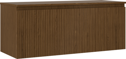 Mexen Rivel badkamermeubel onder de wastafel 120 cm met blad, 1 lade, gegroefd, walnoot - 91A20-12047-1-BFC86