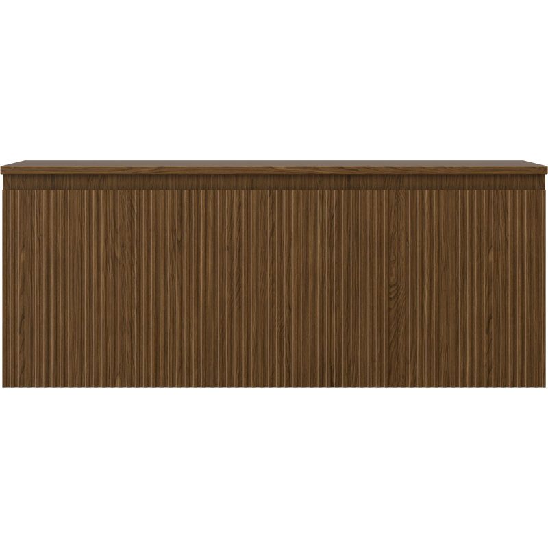 Mexen Rivel mobiletto da bagno sotto lavabo 120 cm con piano, 1 cassetto, scanalato, noce - 91A20-12047-1-BFC86