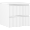 Mexen Rivel badkamerkastje onder wastafel 50 cm met blad, 2 lades, geribbeld, wit mat - 91A20-05047-2-BFFC01