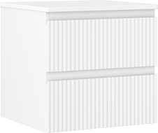 Mexen Rivel badkamerkastje onder wastafel 50 cm met blad, 2 lades, geribbeld, wit mat - 91A20-05047-2-BFFC01