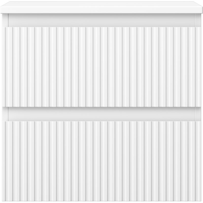 Mexen Rivel mueble de baño de 50 cm con encimera, 2 cajones, estriado, blanco mate - 91A20-05047-2-BFFC01