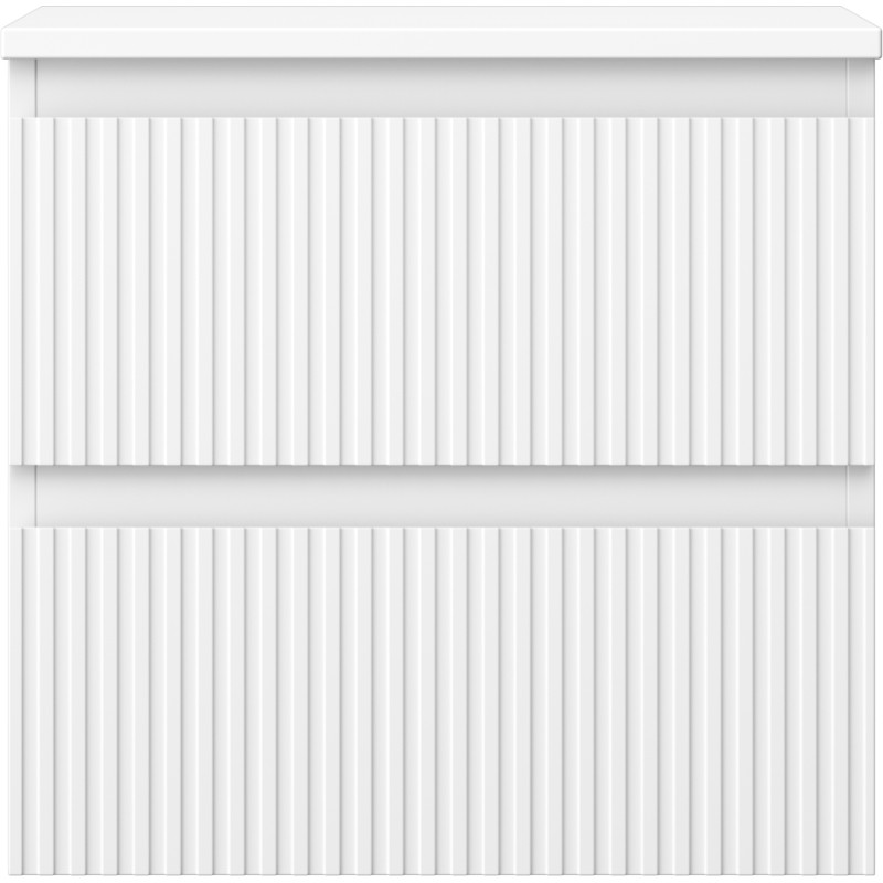 Mexen Rivel Waschtischunterschrank 50 cm mit Platte, 2 Schubladen, gerillt, weiß matt - 91A20-05047-2-BFFC01