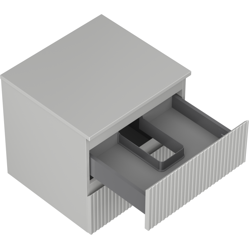 Mexen Rivel armario de baño bajo lavabo de 50 cm con tablero, 2 cajones, ranurado, gris mate - 91A20-05047-2-BFFC62