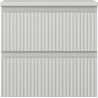 Mexen Rivel badkamerkastje onder wastafel 50 cm met blad, 2 lades, gegroefd, grijs mat - 91A20-05047-2-BFFC62