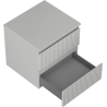 Mexen Rivel Badezimmerunterschrank 50 cm mit Platte, 2 Schubladen, gerillt, grau matt - 91A20-05047-2-BFFC62