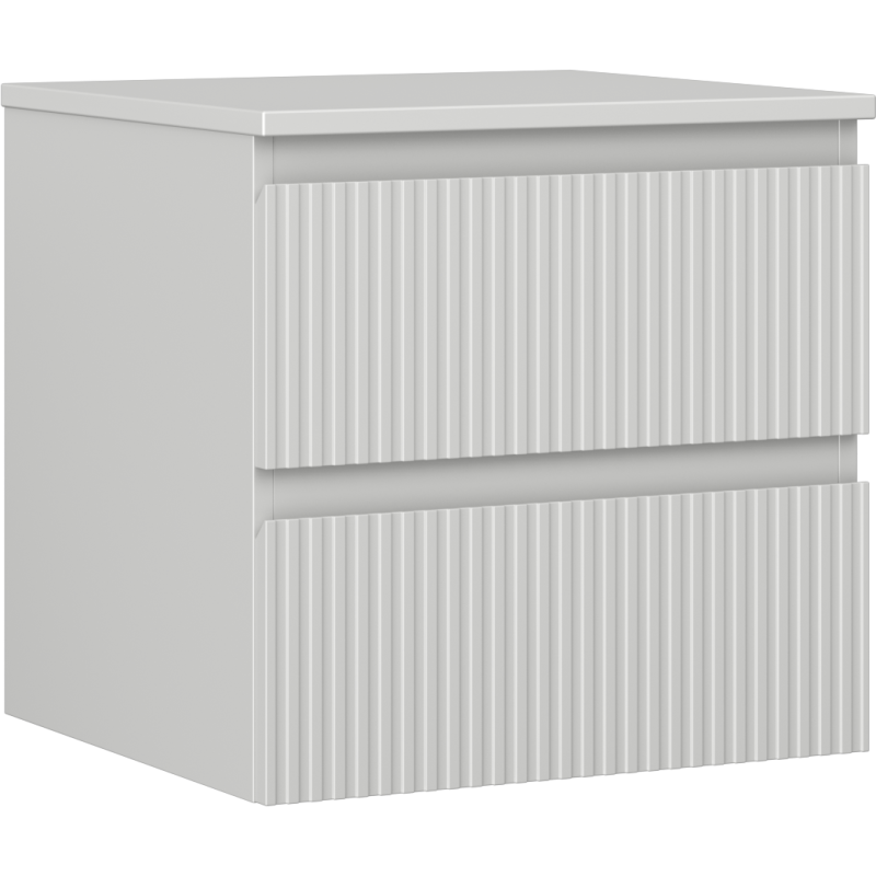 Mexen Rivel szafka łazienkowa podumywalkowa 50 cm z blatem, 2 szuflady, ryflowana , szara mat - 91A20-05047-2-BFFC62