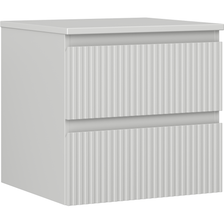 Mexen Rivel armoire de salle de bain sous-vasque 50 cm avec plateau, 2 tiroirs, cannelée, gris mat - 91A20-05047-2-BFFC62