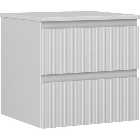Mexen Rivel szafka łazienkowa podumywalkowa 50 cm z blatem, 2 szuflady, ryflowana , szara mat - 91A20-05047-2-BFFC62