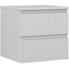 Mexen Rivel badkamerkastje onder wastafel 50 cm met blad, 2 lades, gegroefd, grijs mat - 91A20-05047-2-BFFC62