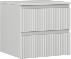 Mexen Rivel 50 cm:n allaskaappi tasolla, 2 laatikkoa, uritettu, harmaa matta - 91A20-05047-2-BFFC62