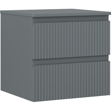 Mexen Rivel meuble de salle de bain sous lavabo 50 cm avec plateau, 2 tiroirs, rainuré, graphite mat - 91A20-05047-2-BFFC66