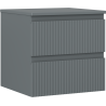 Mexen Rivel szafka łazienkowa podumywalkowa 50 cm z blatem, 2 szuflady, ryflowana , grafit mat - 91A20-05047-2-BFFC66