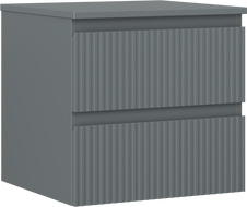 Mexen Rivel Badezimmerschrank 50 cm mit Waschtisch, 2 Schubladen, gerillt, Graphit matt - 91A20-05047-2-BFFC66