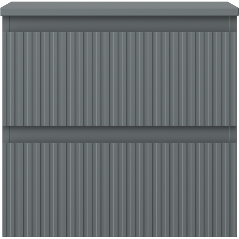 Mexen Rivel badkamerkast onder wasbak 50 cm met blad, 2 lades, geribbeld, grafiet mat - 91A20-05047-2-BFFC66