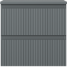 Mexen Rivel Badezimmerschrank 50 cm mit Waschtisch, 2 Schubladen, gerillt, Graphit matt - 91A20-05047-2-BFFC66