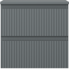 Mexen Rivel meuble de salle de bain sous lavabo 50 cm avec plateau, 2 tiroirs, rainuré, graphite mat - 91A20-05047-2-BFFC66