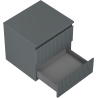 Mexen Rivel Badezimmerschrank 50 cm mit Waschtisch, 2 Schubladen, gerillt, Graphit matt - 91A20-05047-2-BFFC66