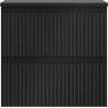 Mexen Rivel Badezimmerschrank für Waschbecken 50 cm mit Platte, 2 Schubladen, geriffelt, schwarz matt - 91A20-05047-2-BFFC71