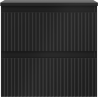 Mexen Rivel badkamerkast onder wastafel 50 cm met blad, 2 lades, geribbeld, zwart mat - 91A20-05047-2-BFFC71