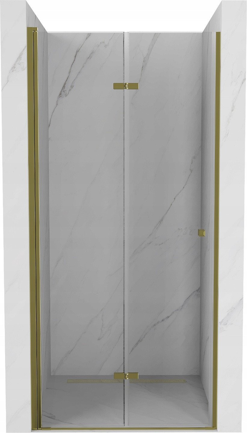 Mexen Lima drzwi prysznicowe składane 90 cm, transparent, złote - 856-090-000-50-00