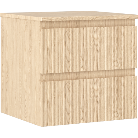 Mexen Rivel Badezimmer-Unterschrank 50 cm mit Arbeitsplatte, 2 Schubladen, geriffelt, Eiche - 91A20-05047-2-BFFC81