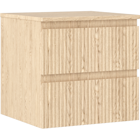 Mexen Rivel szafka łazienkowa podumywalkowa 50 cm z blatem, 2 szuflady, ryflowana , dąb - 91A20-05047-2-BFFC81