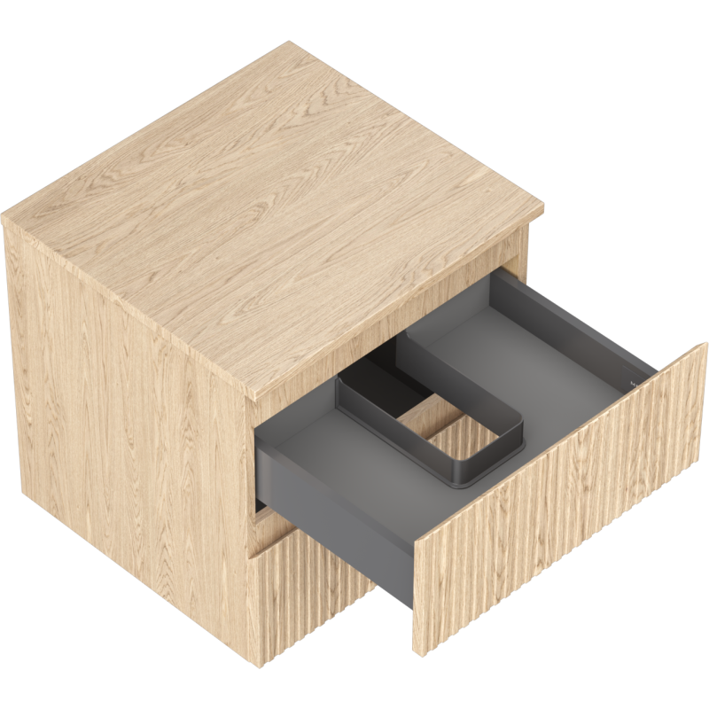 Mexen Rivel armadietto da bagno sotto-lavabo 50 cm con piano, 2 cassetti, scanalato, rovere - 91A20-05047-2-BFFC81