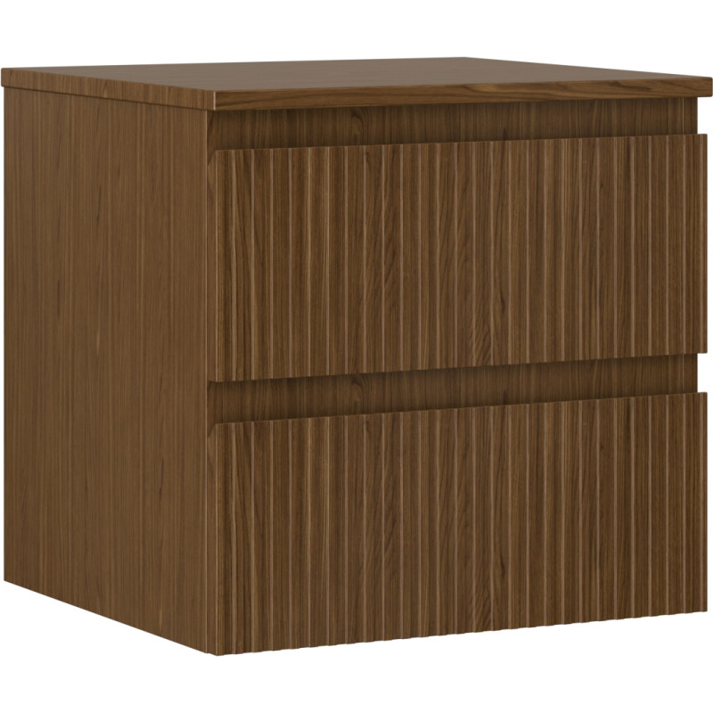 Mexen Rivel vannitoa kapp 50 cm töötasapinnaga, 2 sahtlit, rihveldatud, pähkel - 91A20-05047-2-BFFC86