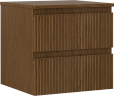 Mexen Rivel badkamerkastje onder de wastafel 50 cm met blad, 2 laden, gegroefd, walnoot - 91A20-05047-2-BFFC86