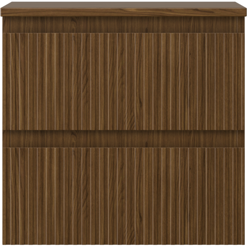 Mexen Rivel badrumsskåp under handfat 50 cm med bänkskiva, 2 lådor, räfflad, valnöt - 91A20-05047-2-BFFC86