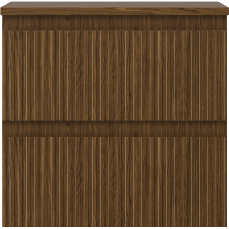 Mexen Rivel mueble de baño para lavabo de 50 cm con encimera, 2 cajones, acanalado, nogal - 91A20-05047-2-BFFC86