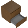 Mexen Rivel Badezimmerschrank 50 cm mit Arbeitsplatte, 2 Schubladen, geriffelt, Nussbaum - 91A20-05047-2-BFFC86